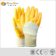Industrielle offene gelbe Nitril-beschichtete Handschuhe
